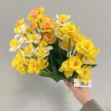 Kleine, frische, weich anzufühlende Simulation Gummi Griff Bund Narzissen hochwertige Wohnzimmer Blumenarrangement Dekoration Ostern