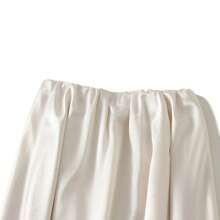 Women's Satin Long Skirts Luxury Elastic Waist Solid Color A-Line Skirts Flowy Midi Skirts - 米色 - 查看 2