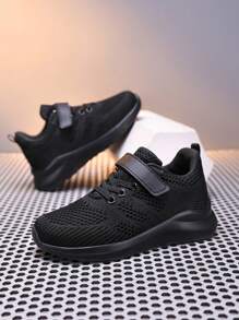 Breathable Mesh Running Shoes, Low-Top Sneakers For Teenagers, All Black Color, Versatile Casual Lightweight Student Shoes, Suitable For Spring, Autumn And All Seasons - Black - View 10