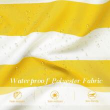 Bộ 2 vỏ gối trang trí ngoài trời chống nước màu kẹo sọc, độ bền màu cao, chống phai màu, thích hợp cho sân vườn và hồ bơi, màu vàng và trắng - Vàng và trắng 2 chiếc - Xem 4