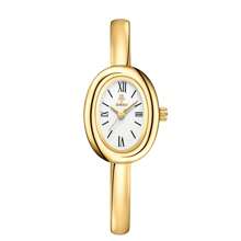 YaLaLuSi 轻奢高级感小手链女士石英表精致椭圆表盘罗马刻度适合学校工作聚会派对各种场合送家人送女友礼物首选 - 金色 - 查看 11
