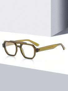 1 par de gafas de hombre de moda estilo aviador con doble puente y lentes transparentes