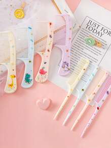 2 件套儿童卡通动物装饰发梳套装，细齿尾梳，适合女孩 - 彩色 - 查看 12