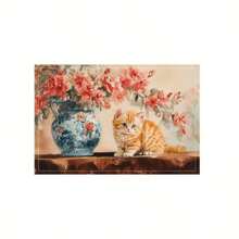 1/4/6 件厨房餐桌垫采用猫图案设计，由 100% 聚酯纤维编织而成。尺寸为 12 * 18 英寸/30 * 45 厘米，可机洗，耐热、防污、防水且易于清洁。它们可用作礼物、家居用品、厨房用品和春季室内装饰。 - 彩色 - 查看 18