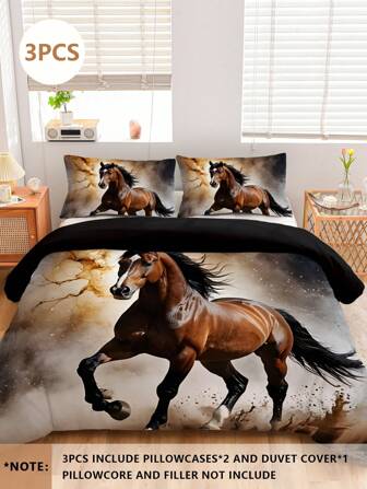 3 件套成功成就羽绒被套（1 件带拉链的羽绒被套 + 2 件枕套，无填充物），100% 涤纶面料，柔软舒适的床上用品套装，适用于卧室、宿舍、度假露营和旅行，可机洗