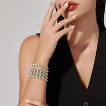 Ahokei Women's Silver Tennis Bracelet, Women's Birthday Stone Bracelet, Comes With 4 MM CZ Silver Birthday Jewelry Gift, Women's Adjustable Bracelet, Women's Bracelet - 10#October Birthstone - View 6