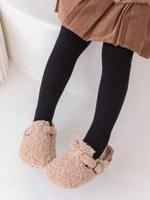 1 件装 女童黑白条纹紧身裤，透气打底裤，春秋季 - 黑色 - 查看 3