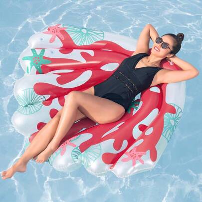 Importadora La Merced Flotador Montable Coral Salvavidas 1.86 mts Largo Inflables Flotador para Piscina Flotador Acuatico