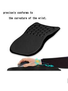 Ergonomic Polyether PU Foam Soft Wrist Rest, Prevents Mouse Hand! With Massage Dots For Comfortable And Relaxed Mouse Use! - Black - View 2
