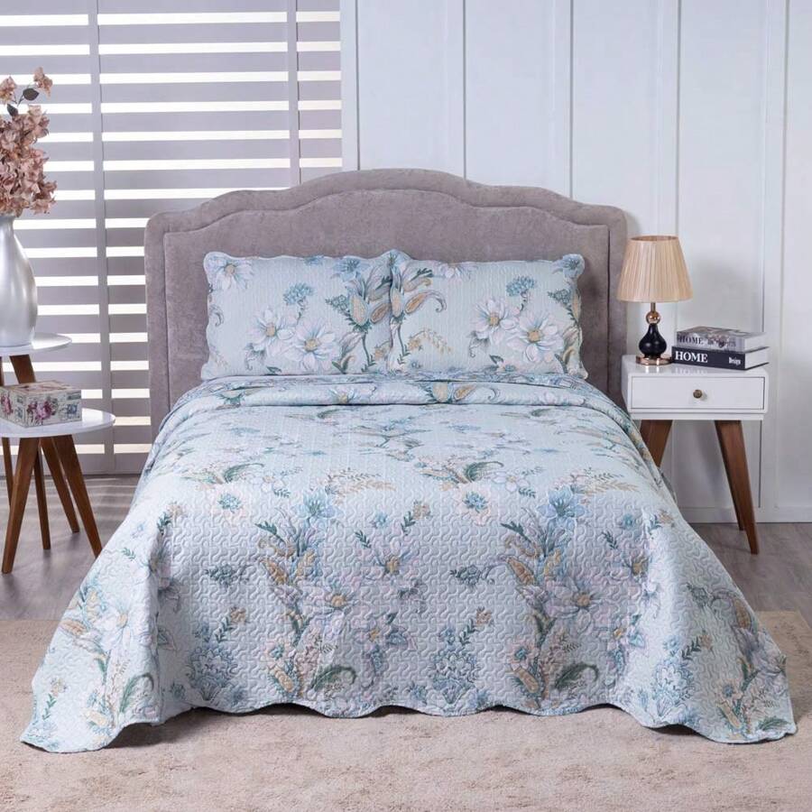 Boutis Ultrasonic Double-Sided 3-Piece Bedspread Kit With Pillowcase - Provence - View 1