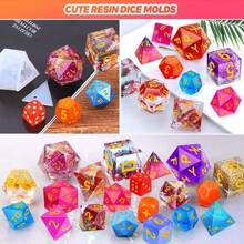 Molde de silicona de alta precisión para dados - Kit de manualidades de resina epoxi DIY para juegos de mesa, arte personalizado de resina y suministros para fundición de joyas