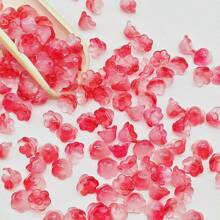 100 件渐变玻璃花珠、透明铃铛花隔珠、混合水晶花玻璃珠适用于 DIY 串珠项目、手链、项链、耳环 - 玻璃花朵珠 - 查看 8