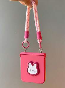 Funda de teléfono dura con gradiente rosa, soporte de anillo de conejo y correa de mano compatible con Samsung Galaxy Z Flip 5 6 Z Flip6 ZFlip 5 Zflip6 Zflip5, funda protectora para la parte posterior compatible con - Rosa degradado - Ver 4