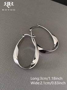 1 Pair Minimalist Mobius Ellipse Asymmetrical Geometric Niche Design Elegant Ladies Earrings Hoops