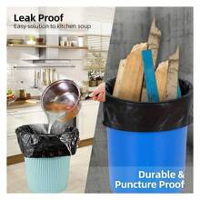 50-100PCS 45 Gallon Trash Bags Heavy Duty, 1.9MIL Trash Bags Large Black Trash Bags 35 "*39.4" Trash Bags For Lawn, Leaf And Commercial Use