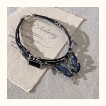 New Arrival European & American Style Sweet & Goth Sexy Butterfly Shape Unique Fashion Choker Necklace With Gem, For Women - Multicolor - View 2
