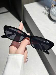 1 Pair Unisex Black Cat Eye Shaped Elegant Casual Vintage Versatile Fashion Fashion Glasses, Suitable For Holiday, Sports, Travel, Driving, Beach, Festivals, Street, Fishing, Outdoor Activities, Party