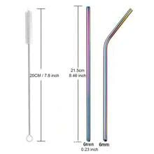 2/4/6/8/10/12 Stainless Steel Reusable Straws Drinking Straw - Multicolor - View 2