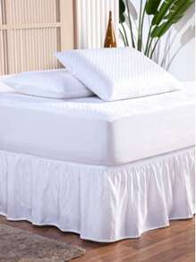Waterproof King Mattress Protector Cover Kit + 2 Pillow Protectors + Box Skirt With Elastic - White - View 1