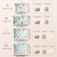 1 pieza Bolsa de almacenamiento impresa en tela no tejida impermeable y a prueba de humedad para ropa, edredones y artículos para el hogar, plegable y compacta, disponible en múltiples tamaños y diseños