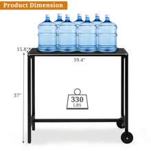 SYMCAVE 40" Outdoor Bar Table With Wheels, Rectangle Narrow Counter Height Table, Ideal Bar Height Table For Balcony Patio Garden Yard Poolside, Black