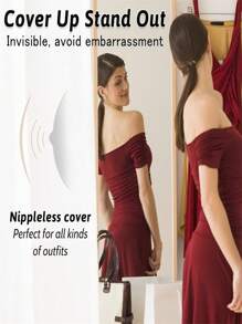 2pcs Silicone Breast Lift Cream 4 Inch Reusable Sticky Bra Pads - Multicolor - View 9