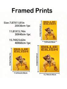 1Pc Wood Frame Vintage Music Poster, Personalized Canvas Poster, Limited Edition Collectibl Art Print, Fashion Wall Art Decor Gift For Music Fans, Dorm, Apartment, Music Artist Posters, Album Art Modern Home Wall Decor Painting, Stretched And Framed Ready To Hang