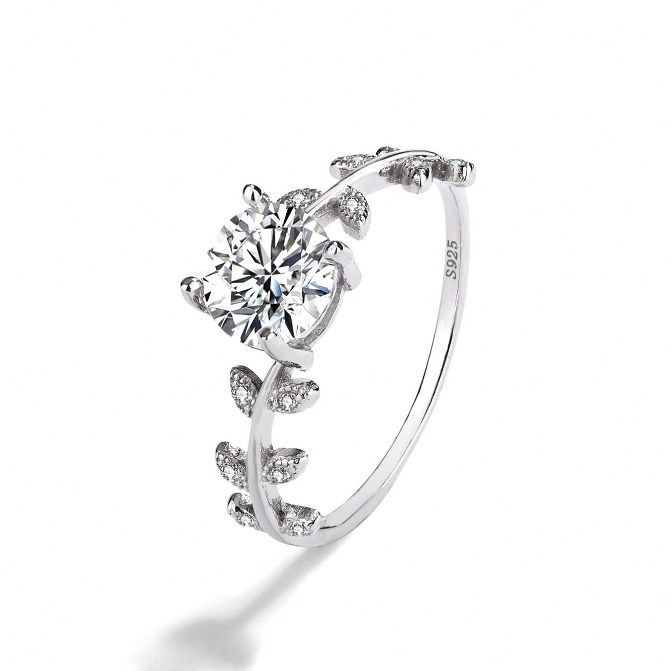 Anillo de flor de diamante elegante de alta calidad de plata 925, regalo ideal para el Día de la Madre, adecuado para amigos, amantes y familia como