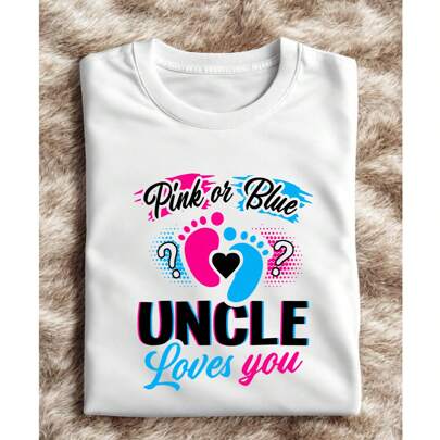 Pink Or Blue Uncle Loves You T-Shirt, Gender Reveal Party Tee, Baby Announcement T-Shirt, Uncle Gender Reveal Shirt, Cute Family Gift T-Shirt IT-459