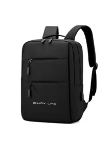 Customized Backpack, Computer Bag, Customized Name, Custom Text, DIY, Solid Color, Minimalist, Large Capacity, Lightweight, For School, Work, Commute, Travel, Gift, Unique, Nylon