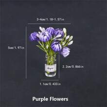 3pcs/5pcs Random Miniature Lifelike Desktop Flower Vase Decor, Creative Home Scene Photography Props - Multicolor - View 6