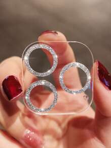 1 件银色闪光防碎镜头保护膜适用于 系列，易于安装防水钢化玻璃防震防摔防摔防刮防指纹全覆盖 - 無色 - 查看 6