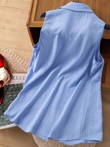 女士休闲花卉刺绣前扣背心