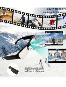 Yakison New Model 5pc Smart Glasses Camera 1080P Digital Video Recorder Camcorder Eye Protection DV Sports Action Camera Outdoor Sport Eyeglasses, Suitable For Travelling, Going Camping And Other Outdoor Sports. Contains Memory Card, Perfect As A Gift For Christmas, Spring Festival, And Other Holidays For Friends And Family. - Nhiều màu - Xem 7