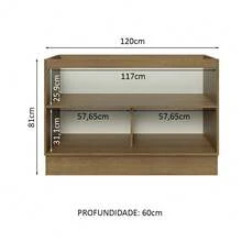 Gabinete Bajo Cocina Madesa Lux 120cm Sin Encimera Marrón/Gris 01 - Marrón y Gris - Ver 3