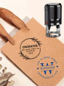 LICVIC 1pc Custom Text Round Address Stamp, Back To School Supplies For Kids,Address Stamps Self Inking Personalized, Customized Round Rubber Stamps, Customizable Business Stamp, 3 Ink Colors: Red/Blue/Black, Small Business Supplies, Stamper