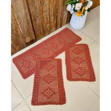 Rectangular Kitchen Rug And Runner Kit 3 Pieces Rhombus - Earth - View 1