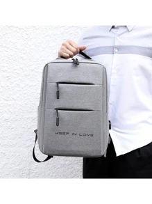 Customized Backpack, Computer Bag, Customized Name, Custom Text, DIY, Solid Color, Minimalist, Large Capacity, Lightweight, For School, Work, Commute, Travel, Gift, Unique, Nylon