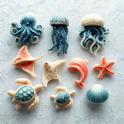 Ocean Series Resin Silicone Molds, Suitable For Pendants, Earrings, Ornaments, Jewelry DIY Crafts Mold, Suitable For Valentine's Day, Easter, Mother's Day DIY Holiday Molds