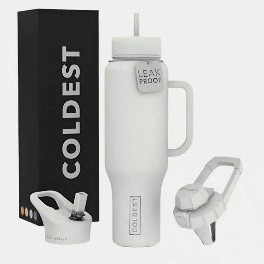 Coldest 46oz 100% Leak Proof Insulated Tumbler With Lid & Straw (3 Lids) - Stainless Steel For Women & Men - Travel Containers, Chug & Drinkware - Margarita+ - View 1