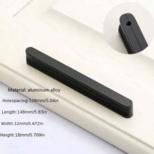 1pc Black Aluminum Alloy Cabinet Handle, Kitchen Drawer Pull, Knob Furniture Hardware - Multicolor - View 7
