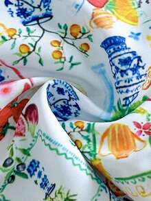 两件套女士印花搭配平胸比基尼，可拆卸肩带适合海岛度假摄影