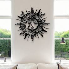 1pc Metal Sun And Moon Themed Wall Art Decor, Iron Crafted Home, Restaurant Decoration, Perfect Accent For Christmas, Personalized Farmhouse, Patio, Porch, Unique Gift Idea For Him/Her, Boyfriend/Girlfriend, Dad, Mom, Family, Friends, Valentine's Day, Children's Day, Father's Day, Graduation, Wedding, Housewarming, Living Room, Bedroom, Office, Family Dinner Gifts Birthday