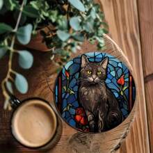 4 件套自然鲜艳的彩色鸟类和花卉图案杯垫，适用于办公室、浴室、厨房、客厅、卧室装饰、防滑桌垫 - 彩色 - 查看 9