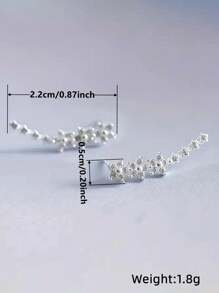 1 Paar Mode 925 Sterling Silber Kubikzirkonia Ohrstecker Party Schmuck als Muttertagsgeschenk Edler Schmuck