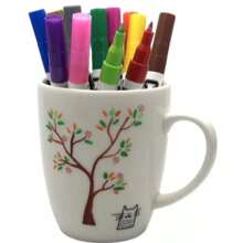 Set de 12 plumones/marcadores para cerámica colores permanentes especiales para pintar y decorar cerámica material artístico ideal para manualidades proyectos escolares y DIY. - Multicolor - Ver 2