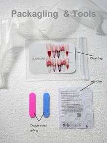 Add A Touch Of Romance With 10pcs Stiletto Shape Y2K Classic French Tips Gradient White And Red Japanese Style Full Coverage Fake Nails Set Creative Summer 3d Three-Dimensional Decoration Peach Novelty Funny Full Cover Press On Nails Kit For Women And Girls With 1pc Mini Nail File & 1 Sheet Adhesive Tabs