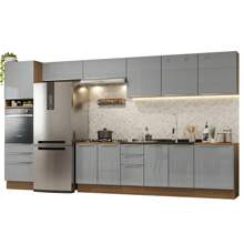 Cocina Integral Completa Modular Madesa Lux 440cm Marrón/Gris - Marrón y Gris - Ver 2