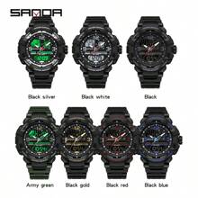 SANDA. SANDA Luxury G Series Shock-Resistant Men's Electronic Watch, Outdoor Sports LED Pointer/Digital Dual Display Chronograph, Military Dual Display, 50M Water Resistant - one-size - View 10