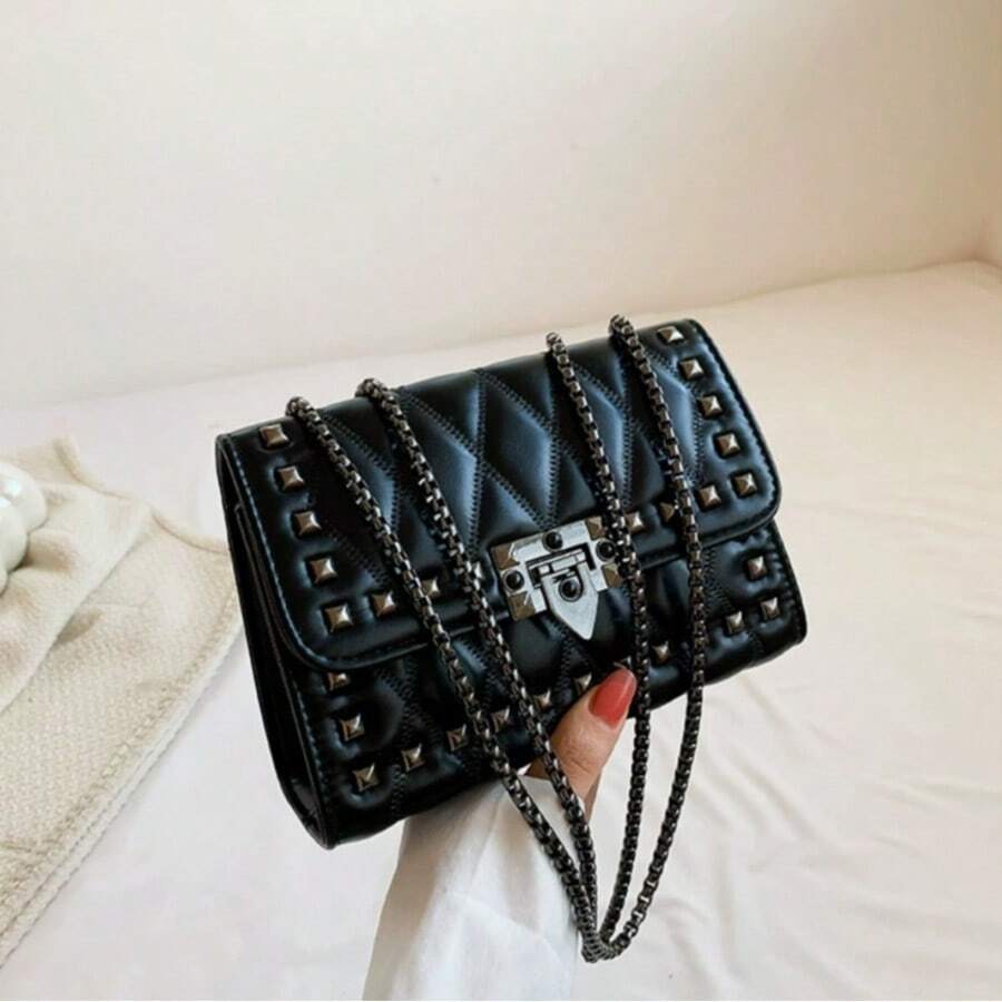 Women's Quilted Shoulder Crossbody Chain Bag - 黑色 - 查看 1